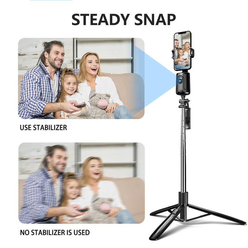 Smart AI Facial Recognition Smartphone Tripod, Summer Outdoor Selfie Photography Accessories, 360° Face Tracking Mobile Phone Pan & Tilt Stand, Outdoor AI Facial Tracking & Panoramic Tracking & Stabilization for Home & Outdoor, Stocking Fillers Gift