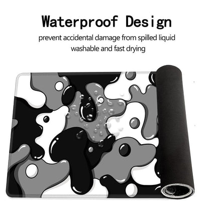 Abstract Pattern Mouse Pad, Rectangle Gaming Mouse Pad, Non-Slip Rubber Base Mouse Keyboard Pad, Decorative Desk Mat for Home Office