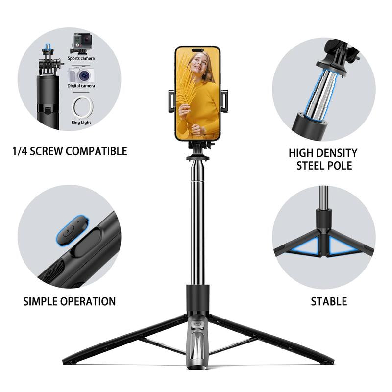 Smart AI Facial Recognition Smartphone Tripod, Summer Outdoor Selfie Photography Accessories, 360° Face Tracking Mobile Phone Pan & Tilt Stand, Outdoor AI Facial Tracking & Panoramic Tracking & Stabilization for Home & Outdoor, Stocking Fillers Gift